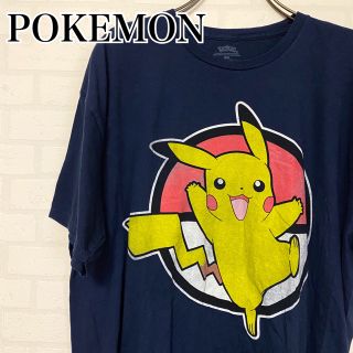 ポケモン(ポケモン)のUSED ポケモン ピカチュウ モンスターボール 半袖Tシャツ ネイビー 2XL(Tシャツ/カットソー(半袖/袖なし))