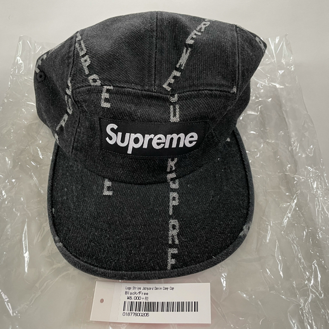 新品 Supreme Logo Stripe Denim Camp Cap