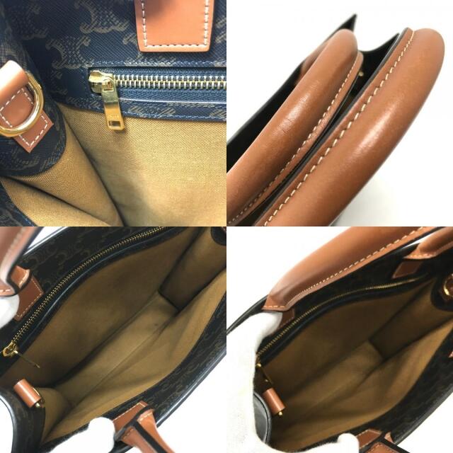 セリーヌ CELINE バーティカルカバ 191542 トリオンフ スモール トートバッグ PVC/レザー ブラウン 美品