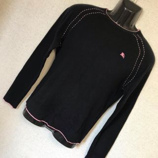 バーバリーブラックレーベル(BURBERRY BLACK LABEL)のバーバリー ブラックレーベル ロゴ刺繍 ロンT    M(Tシャツ/カットソー(七分/長袖))