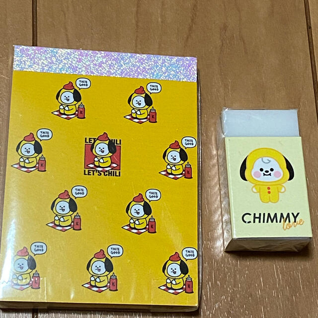 防弾少年団(BTS)(ボウダンショウネンダン)のBTS BT21ミニメモ➕消しゴム　チミー　CHIMMY ジミン エンタメ/ホビーのタレントグッズ(アイドルグッズ)の商品写真