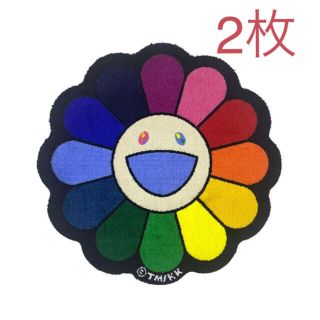 Flower Floor Mat Rainbow Ecru beige 2枚(玄関マット)