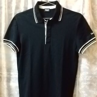 ディーアンドジー(D&G)のD&G  ポロシャツ  黒  半袖   美品   Mサイズ(ポロシャツ)
