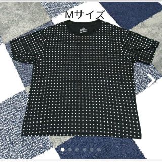 ユニクロ(UNIQLO)のUNIQLO　ドットTシャツ　Mサイズ　BLACK(Tシャツ/カットソー(半袖/袖なし))