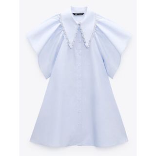 ザラ(ZARA)の新品　ZARA ピーターパンカラー　ポプリンワンピース(ミニワンピース)