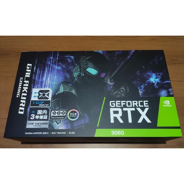 PCパーツ【新品未開封】 玄人志向 GeForce RTX3080 GALAKURO