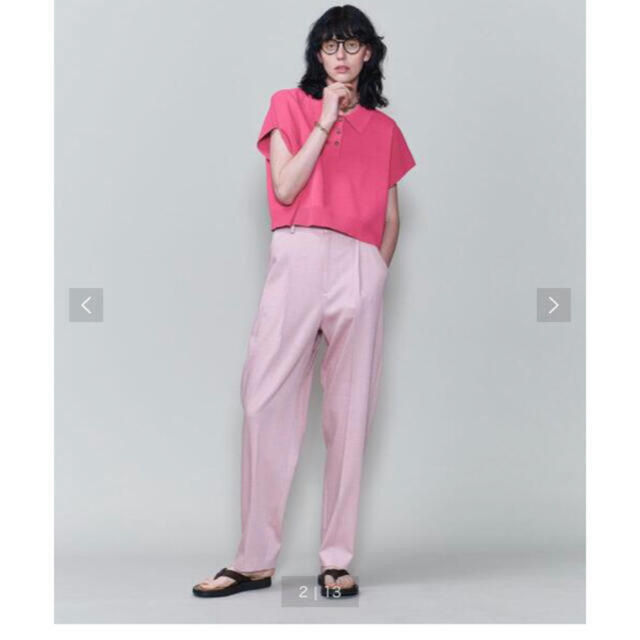 ファッションの Roku 34  ピンク  タックパンツ  カジュアルパンツ