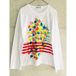 コムデギャルソン(COMME des GARCONS)の【良品★希少】コムデギャルソン ドッキング フラワー ボーダー ロング Tシャツ(Tシャツ(長袖/七分))