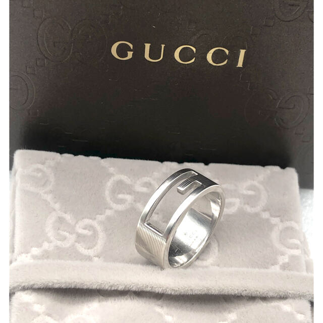 美品 GUCCI リング ネックレス Gロゴ 17号 スターリングシルバー925