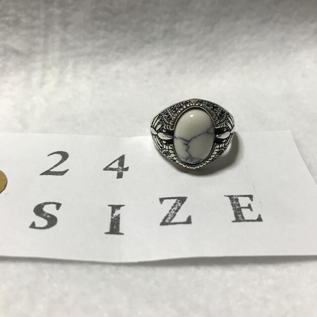 ストーンリング　24号　ホワイトターコイズ メンズのアクセサリー(リング(指輪))の商品写真