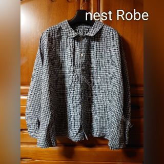 ネストローブ(nest Robe)のnest Robeネストローブ◆チェック柄リネンビッグシャツ(シャツ/ブラウス(長袖/七分))