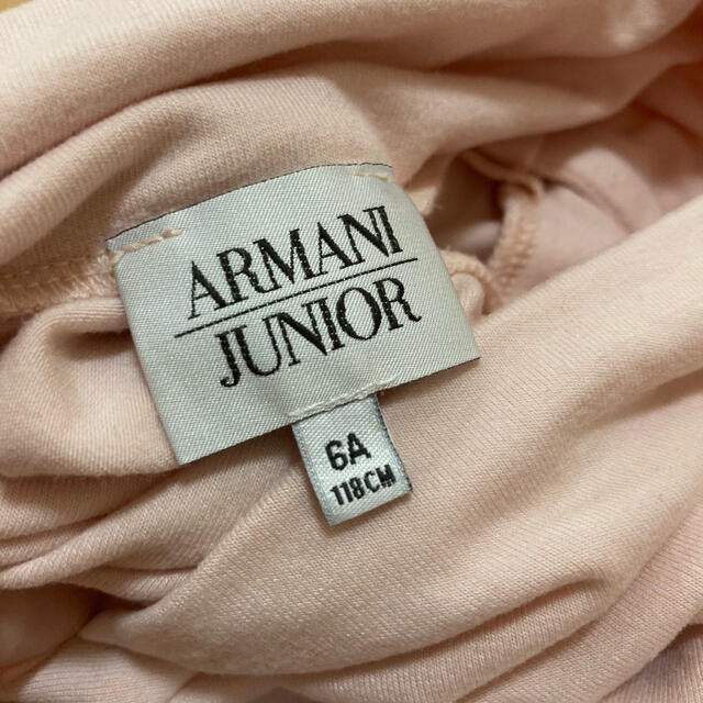 ARMANI JUNIOR(アルマーニ ジュニア)の美品　アルマーニジュニア　120サイズ　ロンT ピンク キッズ/ベビー/マタニティのキッズ服女の子用(90cm~)(Tシャツ/カットソー)の商品写真