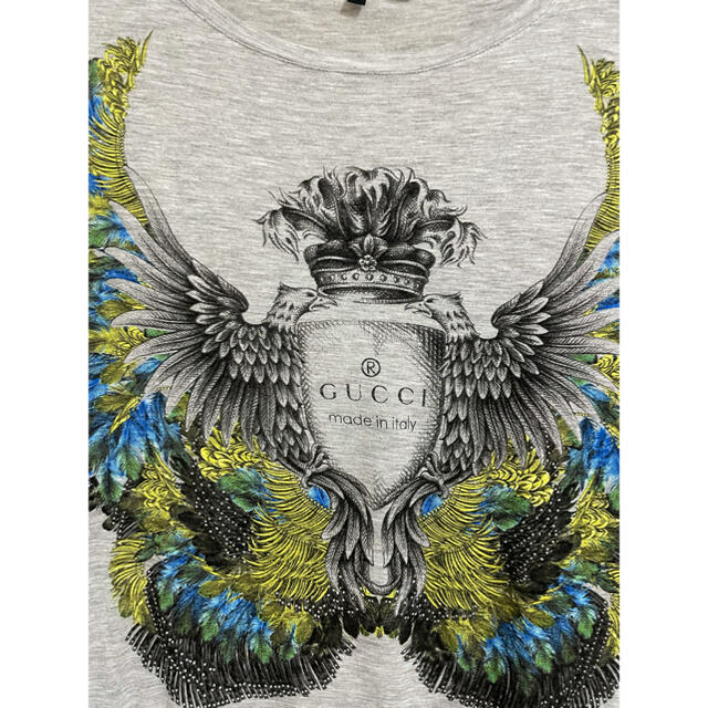 Gucci(グッチ)のGUCCI グッチ プリント Tシャツ ユニセックス ロゴ イーグル グレー メンズのトップス(Tシャツ/カットソー(半袖/袖なし))の商品写真