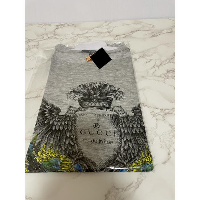 Gucci(グッチ)のGUCCI グッチ プリント Tシャツ ユニセックス ロゴ イーグル グレー メンズのトップス(Tシャツ/カットソー(半袖/袖なし))の商品写真