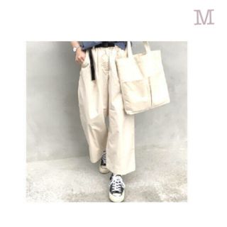 ムジルシリョウヒン(MUJI (無印良品))の★新品★ 無印良品 ストレッチ高密度織りクロップドワイドパンツ／アイボリー／Ｍ(カジュアルパンツ)