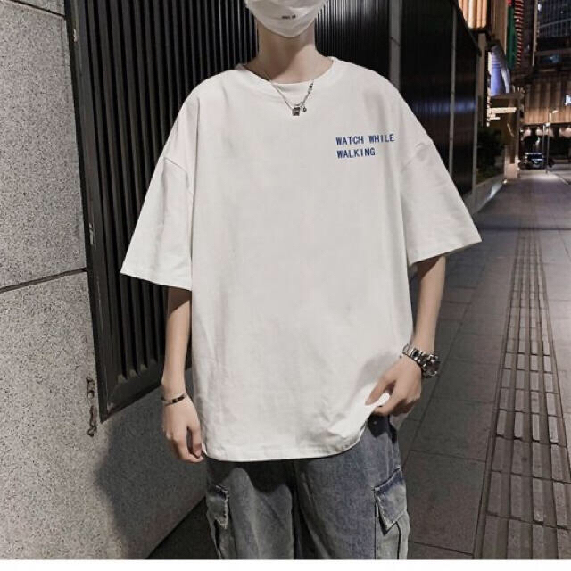 韓国　Travel Tシャツ　オーバーサイズ　ビッグTシャツ　夏　半袖　白 メンズのトップス(Tシャツ/カットソー(半袖/袖なし))の商品写真