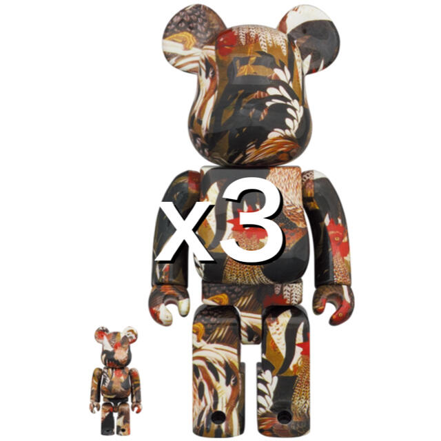 BE@RBRICK 伊藤若冲「群鶏図」 100% ＆ 400% ベアブリック 【2022最新