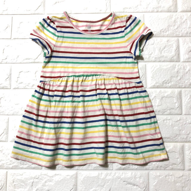 babyGAP(ベビーギャップ)のbabyGAP☆マルチボーダーワンピース キッズ/ベビー/マタニティのキッズ服女の子用(90cm~)(ワンピース)の商品写真