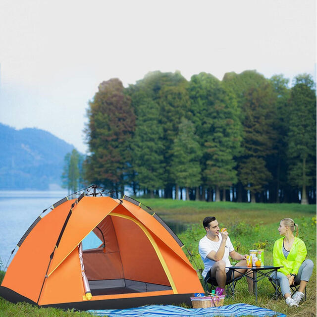 テント　ワンタッチテント3〜4人用キャンプテント1層式の簡単設置UVカット加工防 スポーツ/アウトドアのアウトドア(テント/タープ)の商品写真