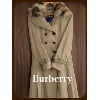 バーバリーブルーレーベル(BURBERRY BLUE LABEL)の【美品】☆Burberry☆バーバリー☆トレンチコート38☆ファー＊ライナー付き(トレンチコート)