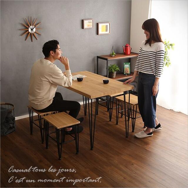ヴィンテージテーブル 110cm幅 コンパクト カフェ風 ダイニングテーブル 机 インテリア/住まい/日用品の机/テーブル(ダイニングテーブル)の商品写真