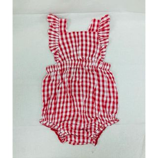 ベビーギャップ(babyGAP)の【新品】baby gap ギンガムチェック　ロンパース(ロンパース)