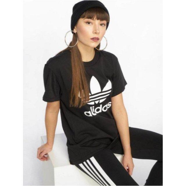 adidas(アディダス)の【完売品】アディダスオリジナルス　ボーイフレンドTシャツ　L　黒 レディースのトップス(Tシャツ(半袖/袖なし))の商品写真