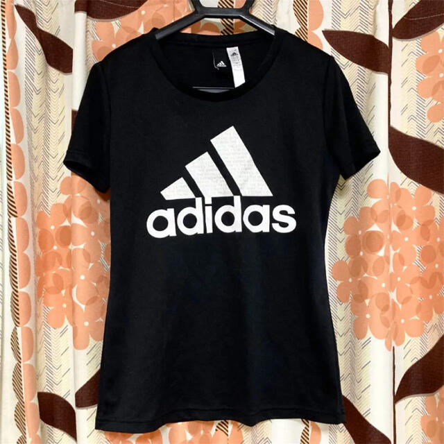 adidas(アディダス)のadidas アディダス Tシャツ　半袖　黒　レディース  ポリエステル　M レディースのトップス(Tシャツ(半袖/袖なし))の商品写真