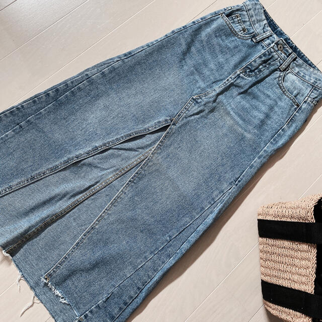 lia closet long slit denim skirt レディースのスカート(ロングスカート)の商品写真