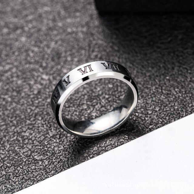 リング 指輪 ローマ数字 26号 US12号 シルバー メンズ クラシック メンズのアクセサリー(リング(指輪))の商品写真