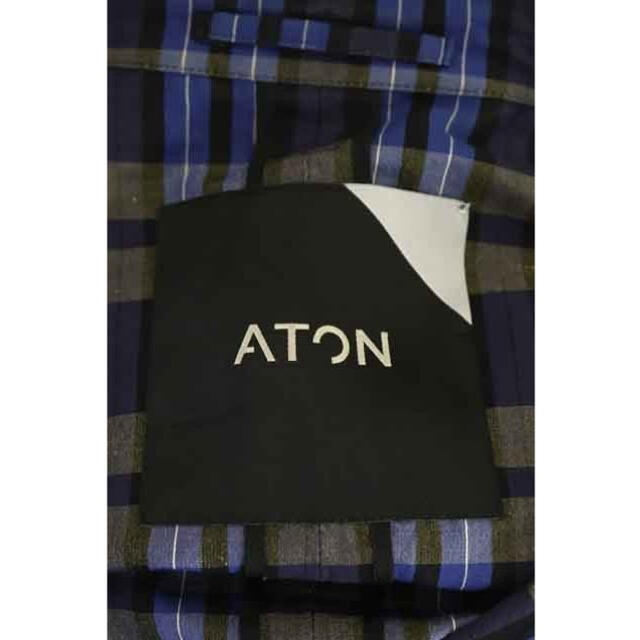 ATON silk linen check coat エイトン チェックコート