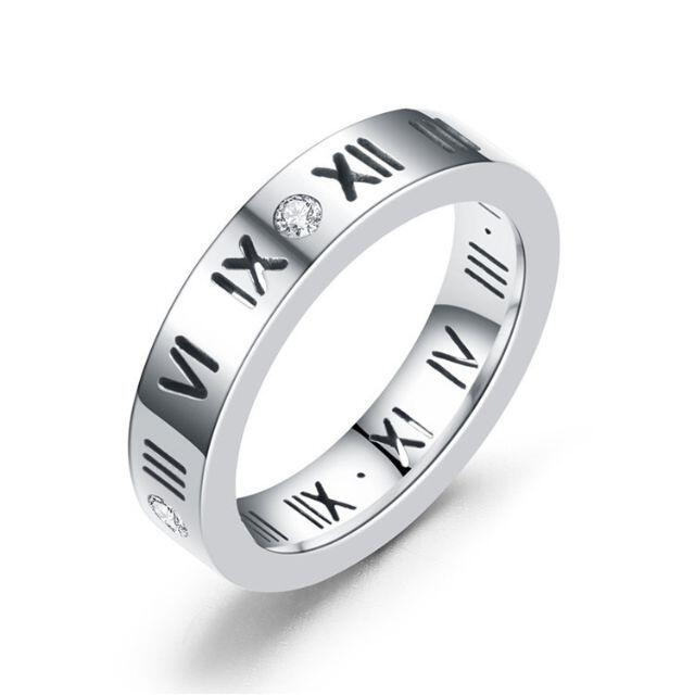 リング 指輪 ローマ数字 24号 US11号 シルバー メンズ ジルコニア メンズのアクセサリー(リング(指輪))の商品写真