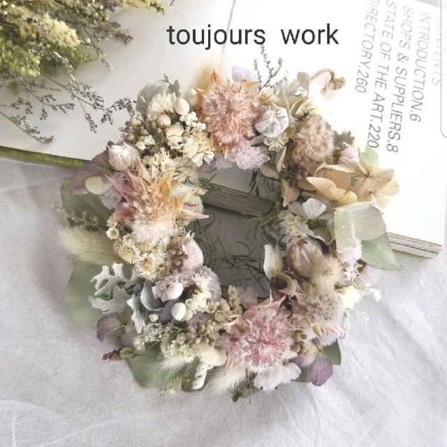 ☆決算特価商品☆ ドライフラワーリース◇natural◇セルリア◇プレゼント リース 特価品♡アンティーク調ローズ♡木の実 フラワーリース