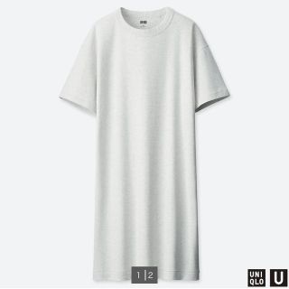 ユニクロ(UNIQLO)の【1度着用】UNIQLO U ワンピース サイズL(ひざ丈ワンピース)