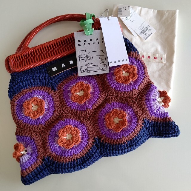MARNI - 新品未使用 MARNI マルニ クロシェ バッグ  ブルーフラワー