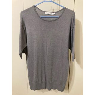 アーバンリサーチ(URBAN RESEARCH)の【アーバンリサーチ】グレー　サマーニット　クルーネックTシャツ Ｍサイズ(Tシャツ(半袖/袖なし))