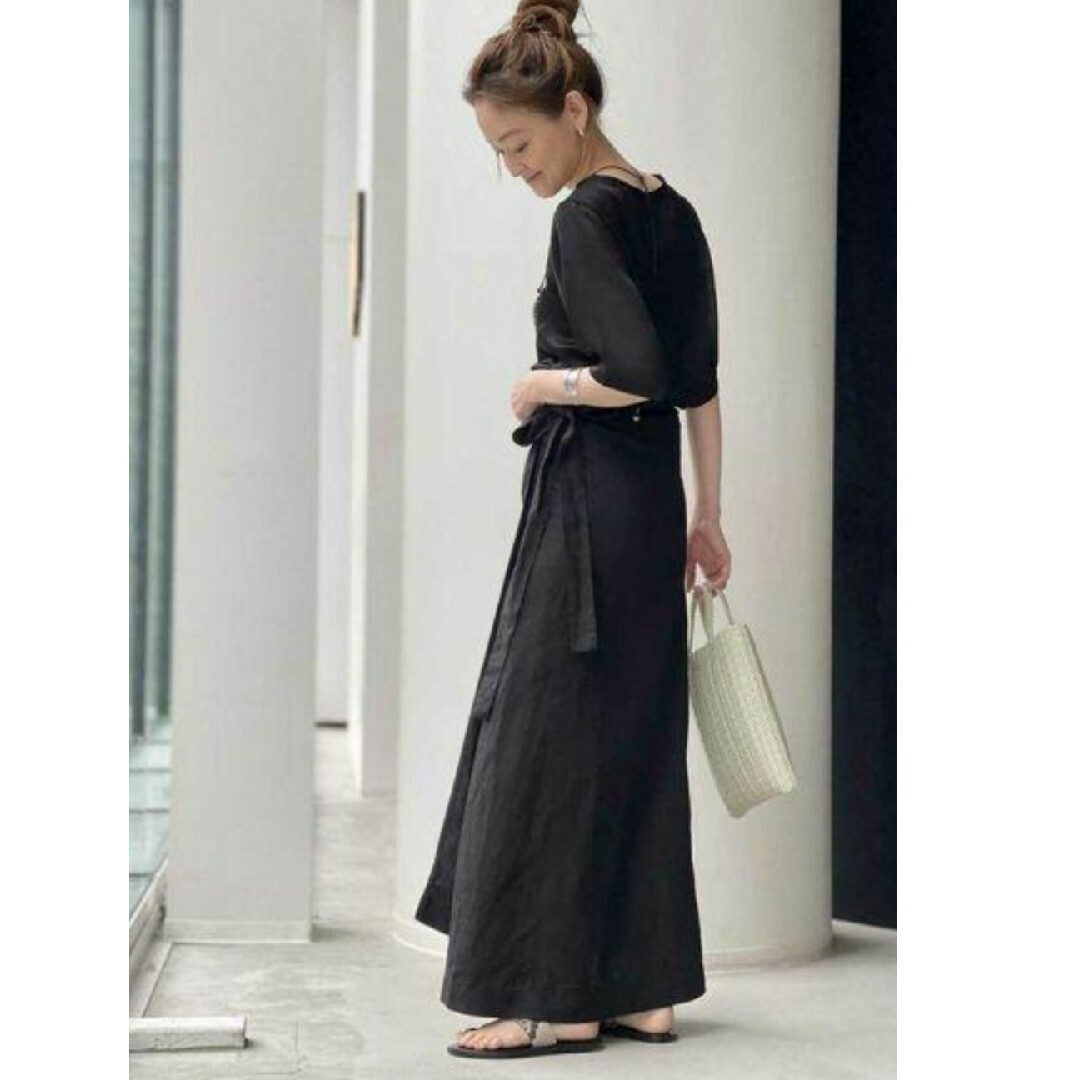 スカートL'Appartement Lisiere Linen Wrap Skirt