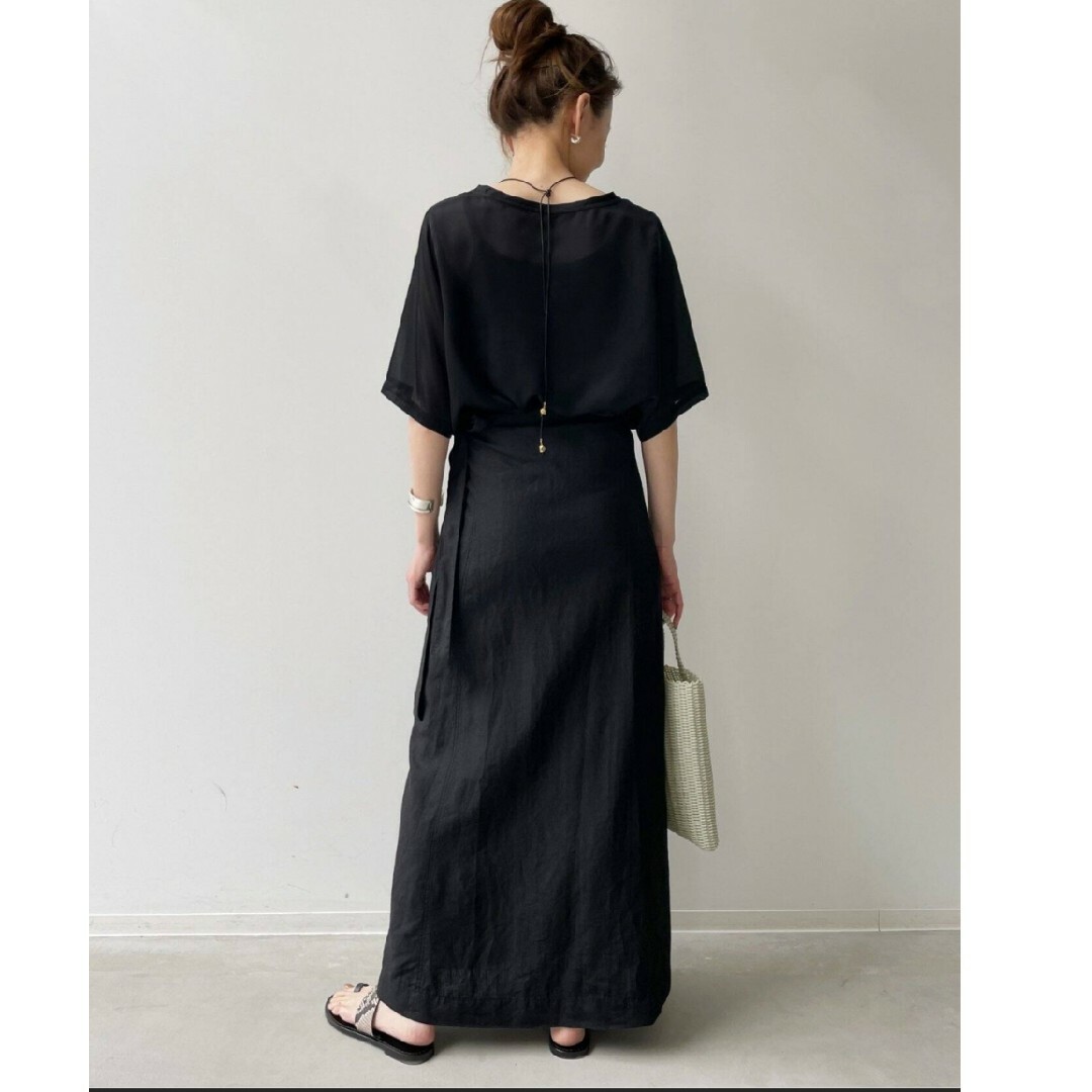 L'Appartement DEUXIEME CLASSE(アパルトモンドゥーズィエムクラス)のL'Appartement Lisiere Linen Wrap Skirt レディースのスカート(ロングスカート)の商品写真