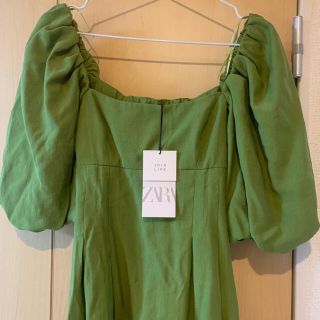 ザラ(ZARA)のzara パフスリーブ　ワンピース(ロングワンピース/マキシワンピース)