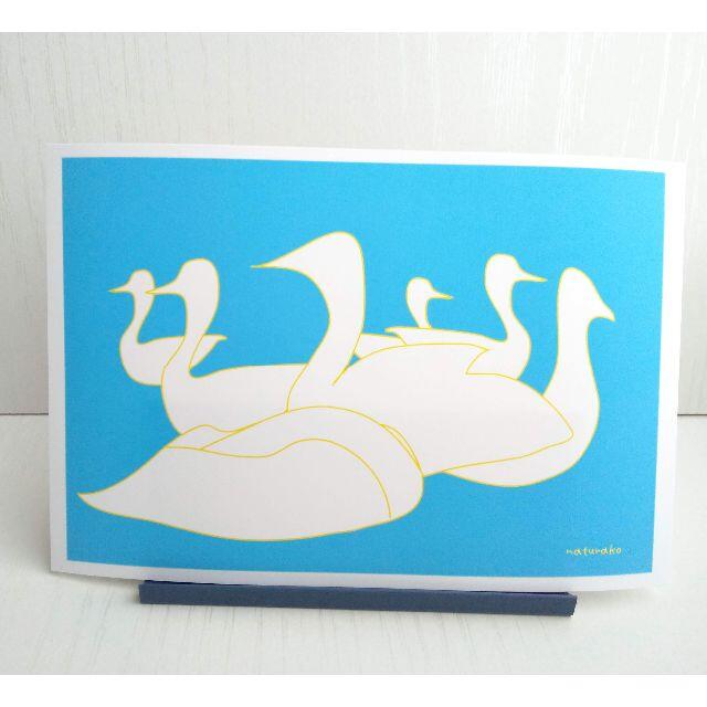 アート「白鳥」ポストカード　3枚セット ハンドメイドのインテリア/家具(アート/写真)の商品写真