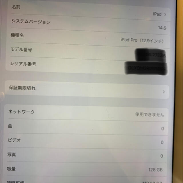 iPad pro 12.9インチ 128GB cellular 3