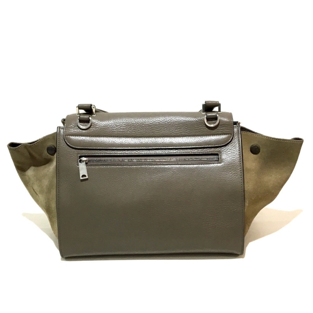 celine - セリーヌ 2way トラペーズ チャコールグレー スエード celine - セリーヌ 2way トラペーズ チャコールグレー スエード