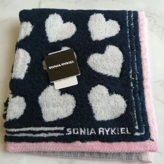 ソニアリキエル(SONIA RYKIEL)のソニアリキエル タオルハンカチ ネイビー ハート(ハンカチ)