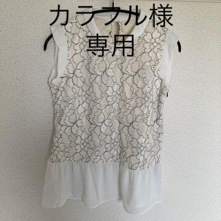 アールユー(RU)の値下げ！ruアールユー/花柄ノースリーブ＋しまむらシフォンブラウス(シャツ/ブラウス(半袖/袖なし))