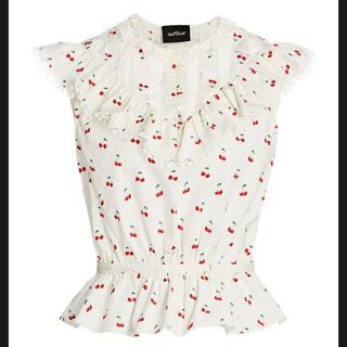 マークジェイコブス(MARC JACOBS)のMARC JACOBS IVORY CHERRY VICTORIAN TOP S(シャツ/ブラウス(半袖/袖なし))