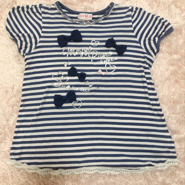 mezzo piano(メゾピアノ)の☆メゾピアノ Tシャツ 130☆ 難あり キッズ/ベビー/マタニティのキッズ服女の子用(90cm~)(Tシャツ/カットソー)の商品写真