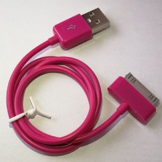 iPhone.iPod充電転送ケーブル充電器　レッド(バッテリー/充電器)