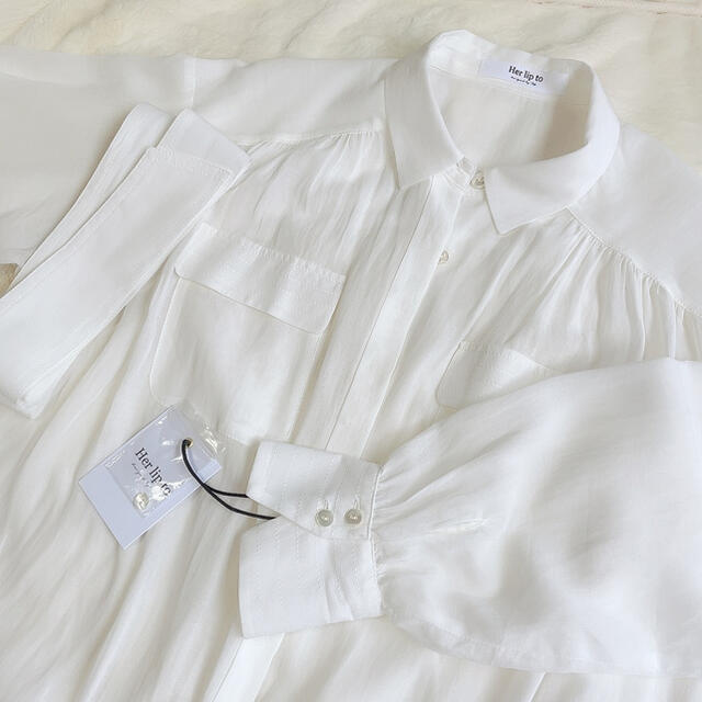 SNIDEL(スナイデル)のherlipto♡ Cotton-blend Voile Sheer Shirt レディースのトップス(シャツ/ブラウス(長袖/七分))の商品写真