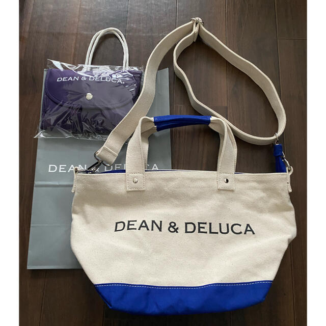 DEAN & DELUCA　キャンバストートバッグ　2点　ブルー&ナチュラル　S