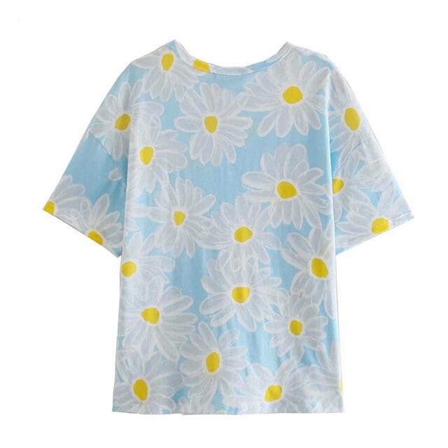 ZARA(ザラ)の🌻7月新作🎋4716◆フラワー 花柄 半袖  Tシャツ レディースのトップス(Tシャツ(半袖/袖なし))の商品写真